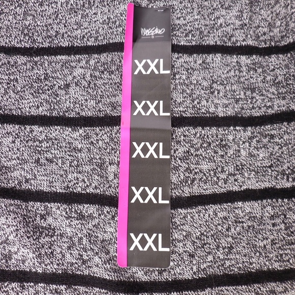 Mossimo Gray Black Striped Juniors XXL Lightweight V-Neck Sweater Pullover - Picture 3 of 8